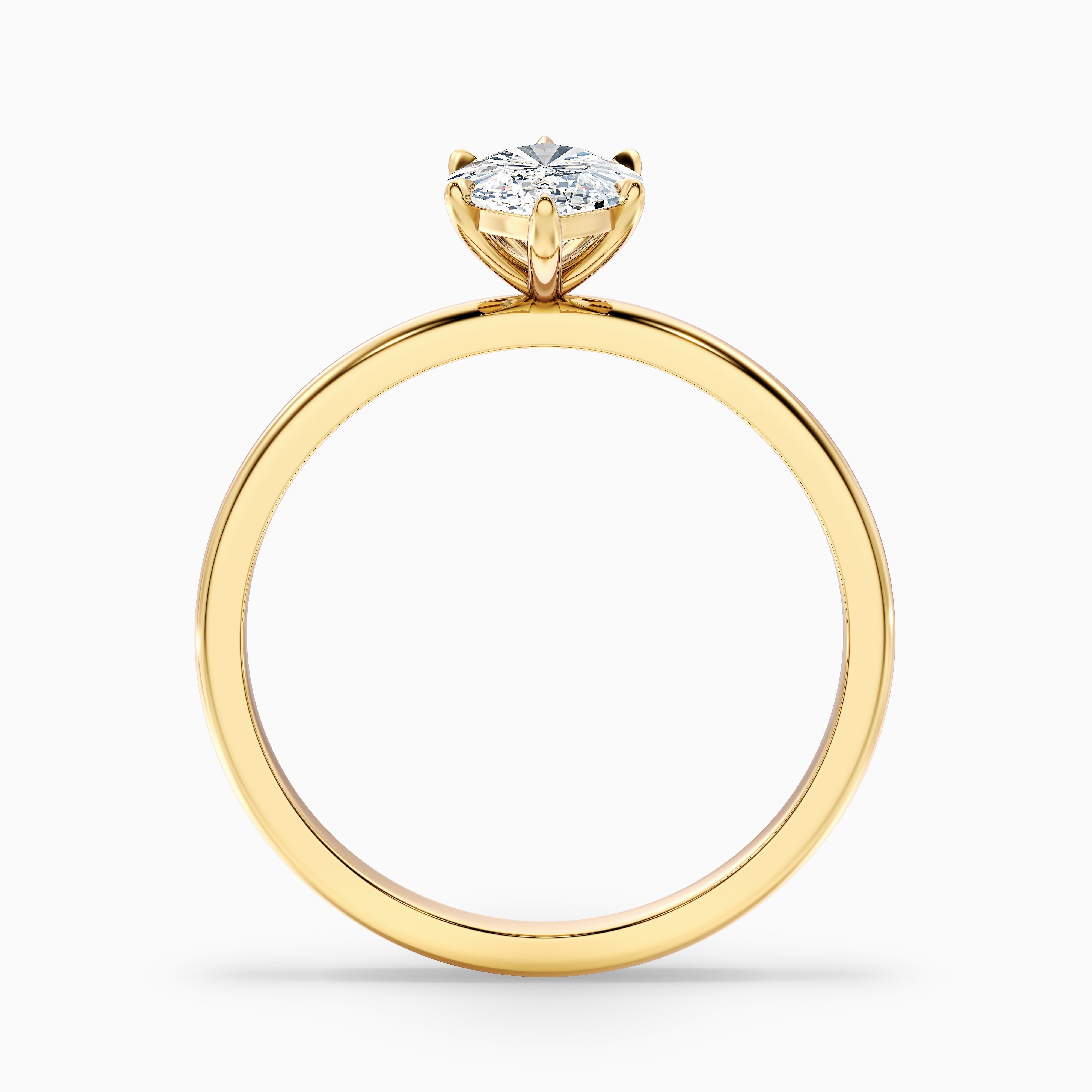 Quinn 5 Carat Marquise Cut Solitaire Moissanite Engagement Ring in 14k Yellow Gold