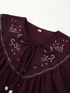 Women Long Sleeve Casual Beaded Embroidered Shirt Bella Mia