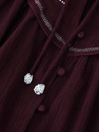 Women Long Sleeve Casual Beaded Embroidered Shirt Bella Mia
