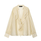 Fall WomenClothing Laminated Decoration Bow Shirt Bella Mia