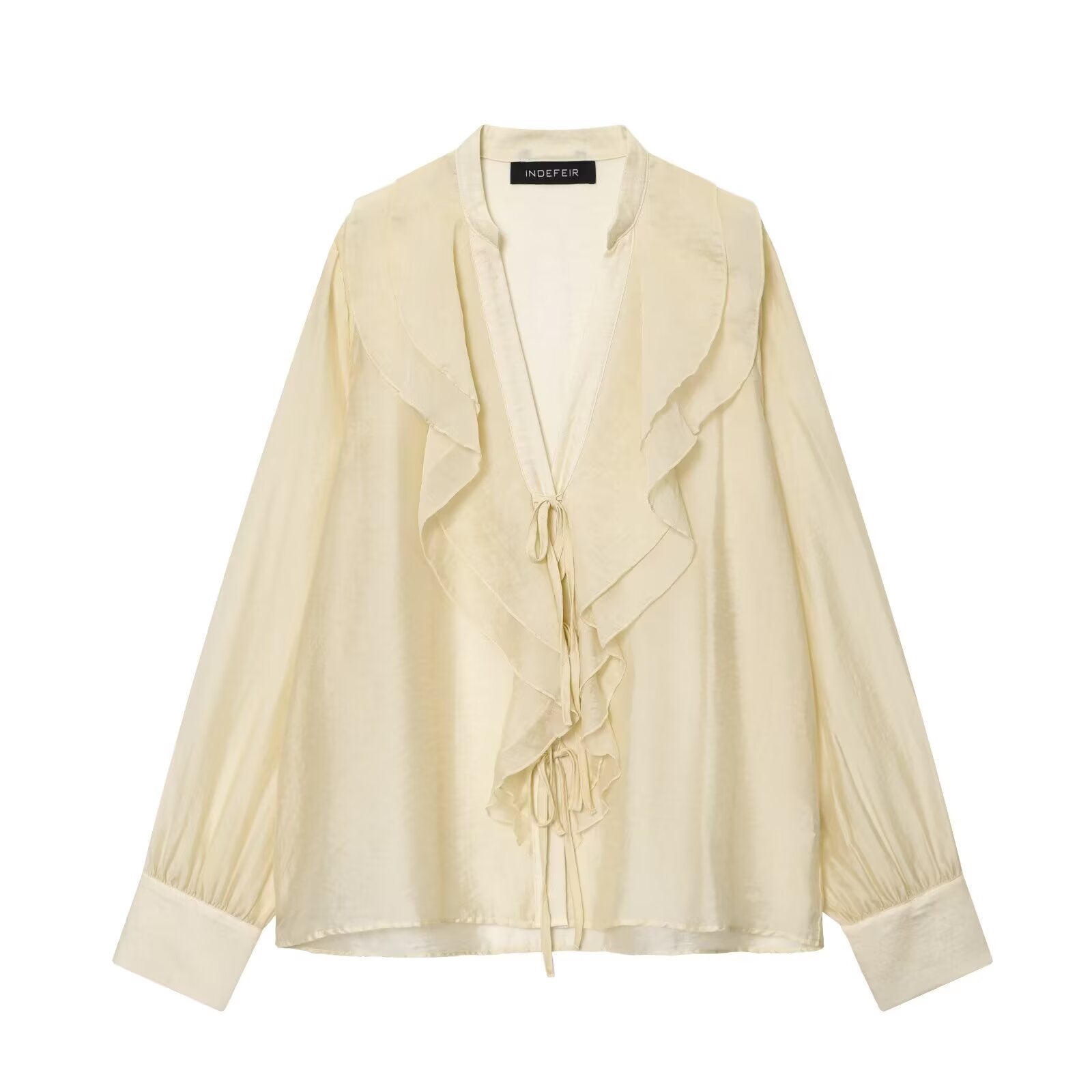 Fall WomenClothing Laminated Decoration Bow Shirt Bella Mia