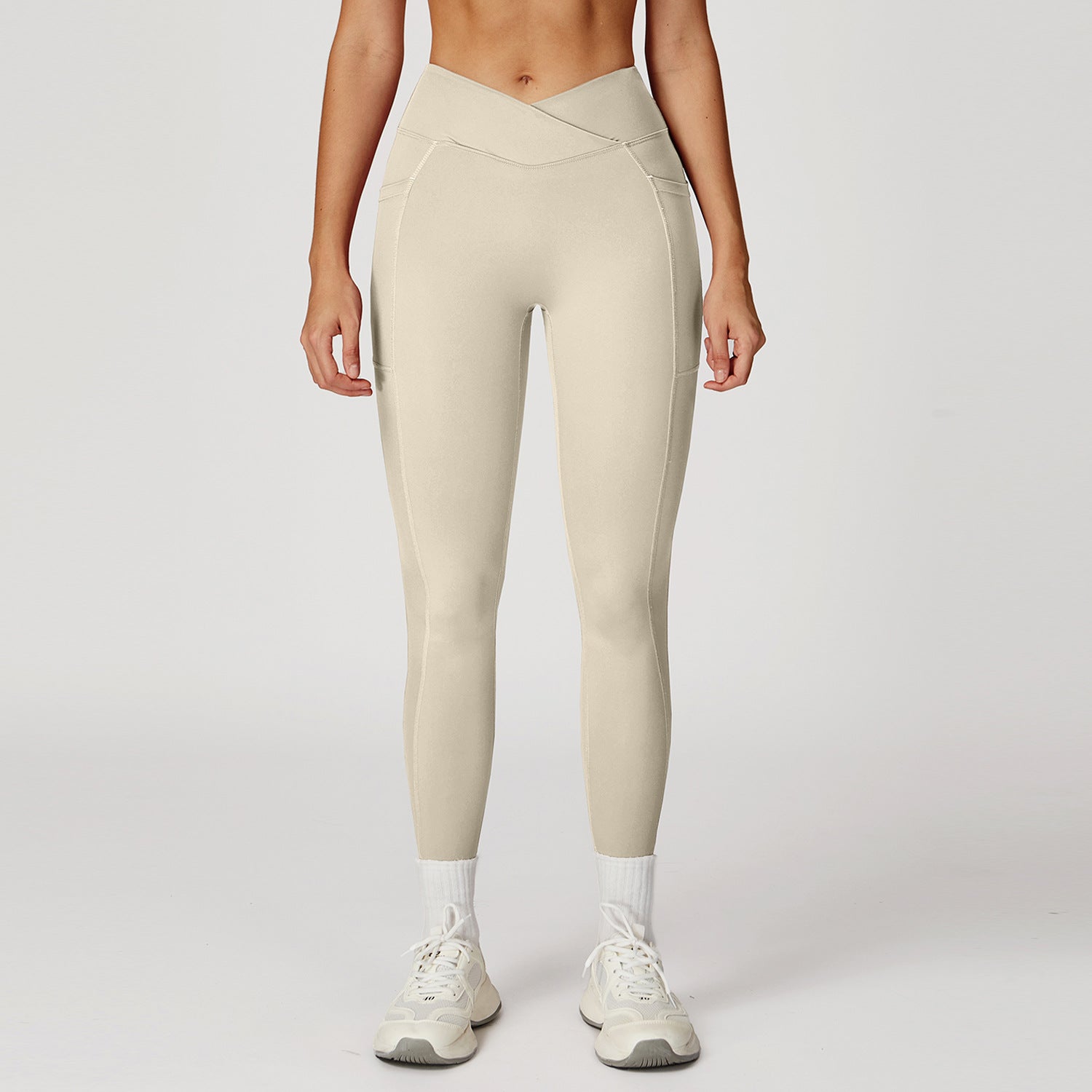 Nude Feel High Waist Yoga Pants Cross Waist Fitness Yoga Pants Women Outdoor Sports Running Tights Bella Mia
