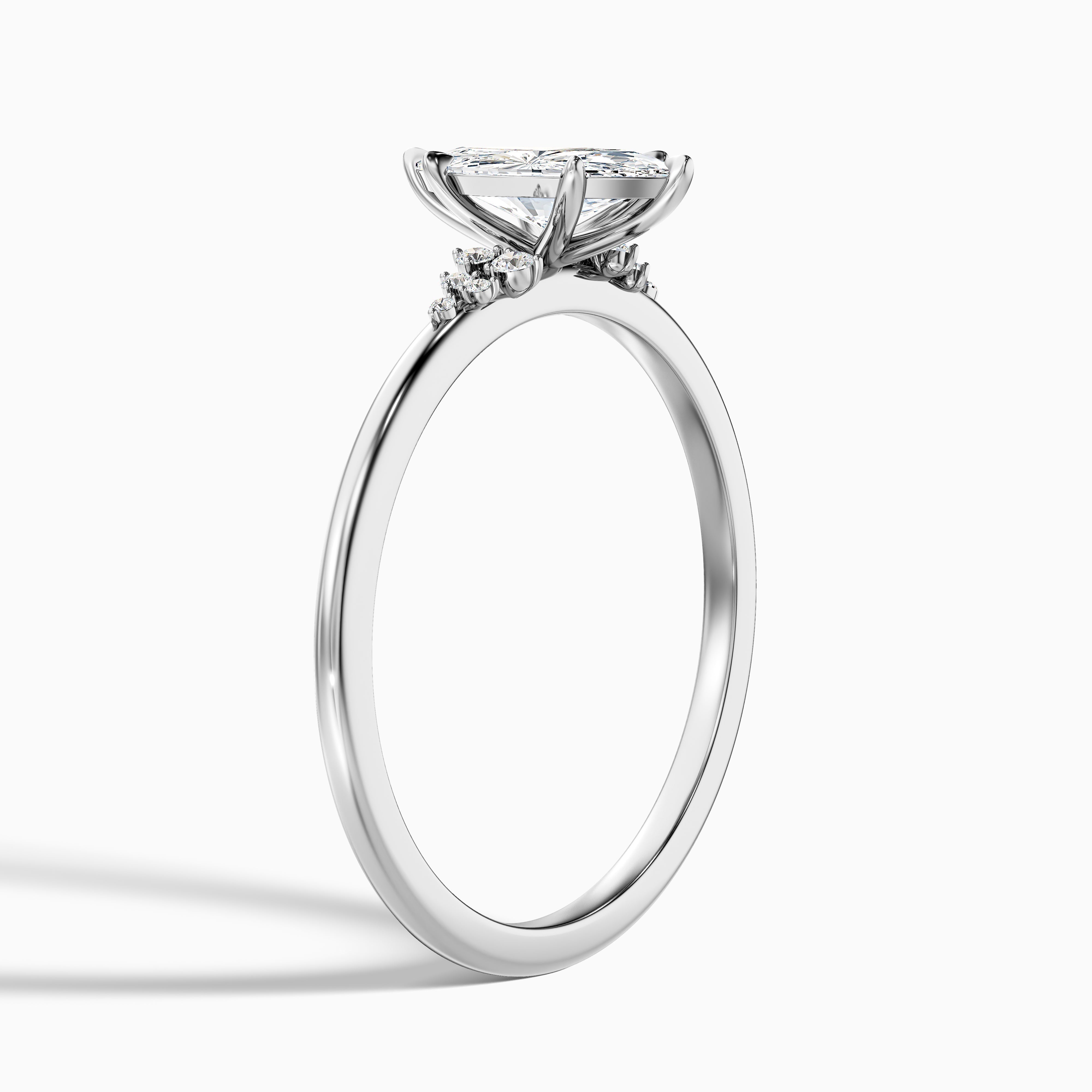 Kyla 2.5 Carat Marquise Cut Side Stone Lab Grown Diamond Ring in 14k Yellow Gold