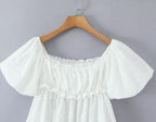 Sweet Puff Sleeve Niche Doll Shirt for Women Spring Autumn All Matching Pullover Loose Top Bella Mia