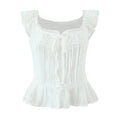 Atmosphere Lace Sleeveless Small Top Niche Lace up Waist Tight Sexy Short Sexy Shirt Vest Bella Mia