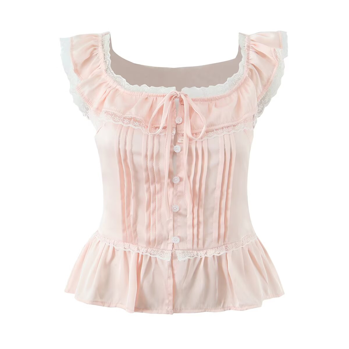 Atmosphere Lace Sleeveless Small Top Niche Lace up Waist Tight Sexy Short Sexy Shirt Vest Bella Mia