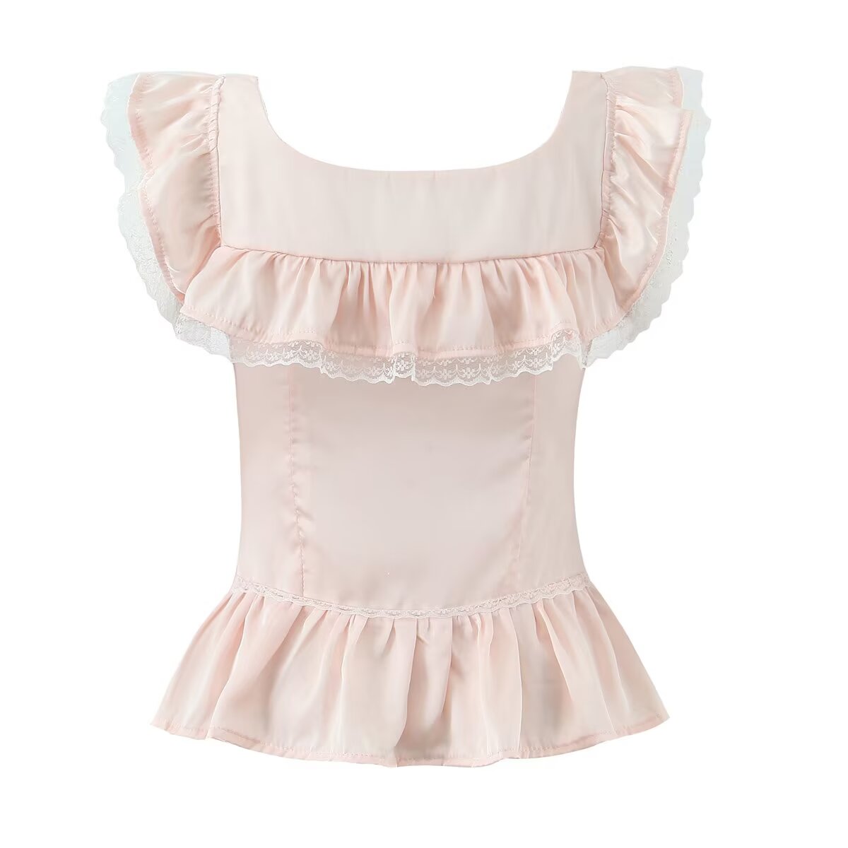 Atmosphere Lace Sleeveless Small Top Niche Lace up Waist Tight Sexy Short Sexy Shirt Vest Bella Mia
