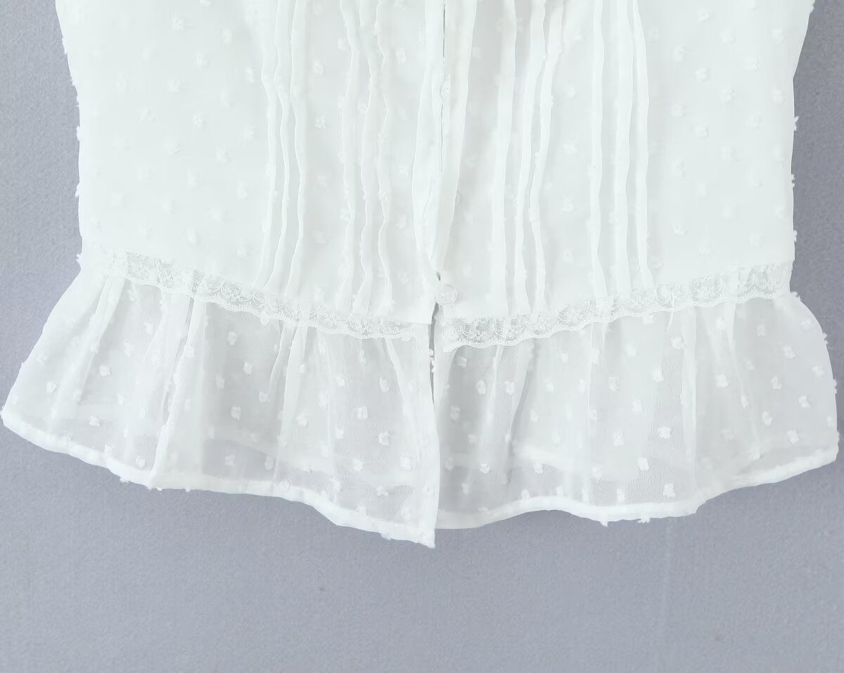 Atmosphere Lace Sleeveless Small Top Niche Lace up Waist Tight Sexy Short Sexy Shirt Vest Bella Mia