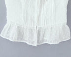 Atmosphere Lace Sleeveless Small Top Niche Lace up Waist Tight Sexy Short Sexy Shirt Vest Bella Mia