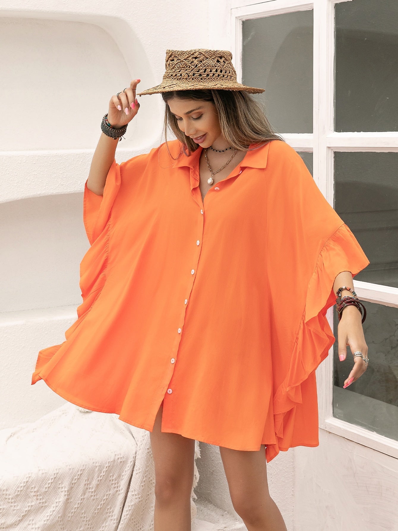 Women Casual Vacation Long-Sleeved Shirt Bella Mia