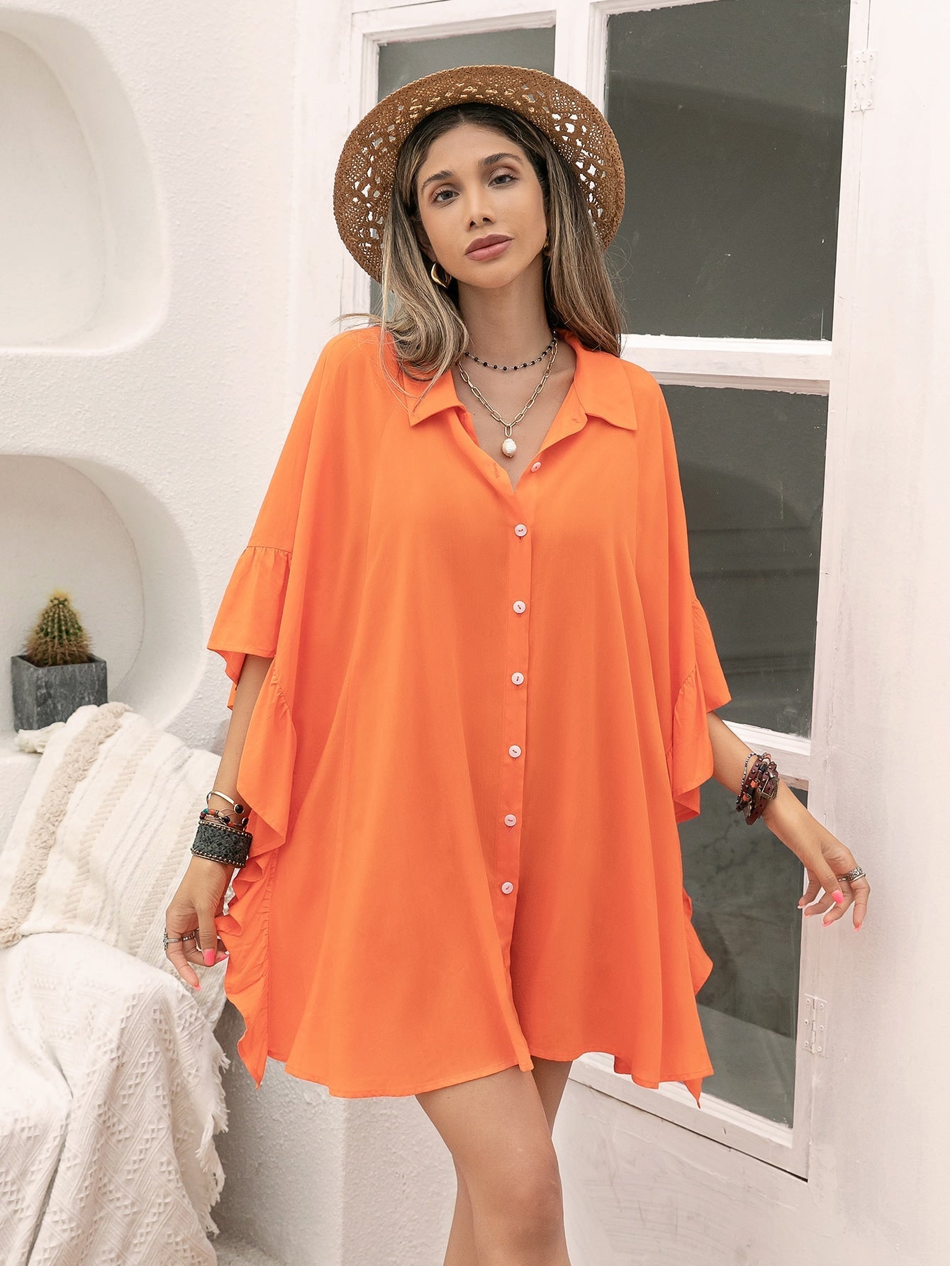 Women Casual Vacation Long-Sleeved Shirt Bella Mia