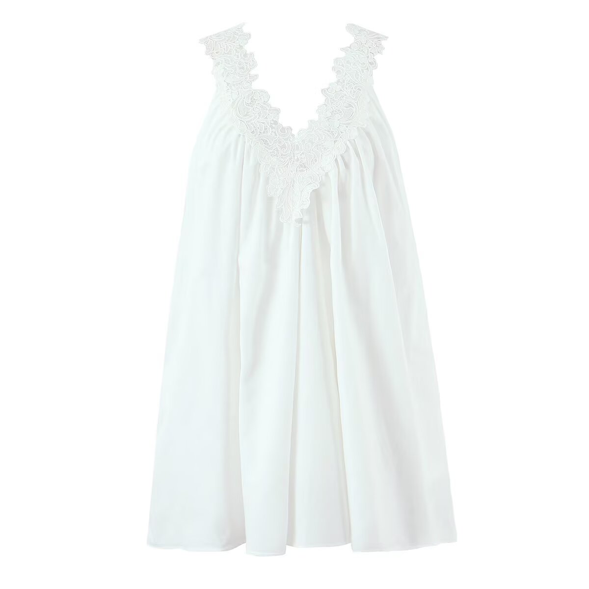 Sexy V neck Sleeveless Lace Stitching Ruffle Design Dress Bella Mia