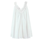 Sexy V neck Sleeveless Lace Stitching Ruffle Design Dress Bella Mia