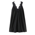 Sexy V neck Sleeveless Lace Stitching Ruffle Design Dress Bella Mia