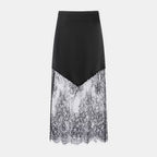 Women Clothing Winter Sexy See through Lace Stitching High Waist Skirt Long Skirt Bella Mia