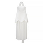 Women Clothing Winter Sexy Backless Sleeveless Solid Color Tube Top Mesh Stitching Dress Bella Mia
