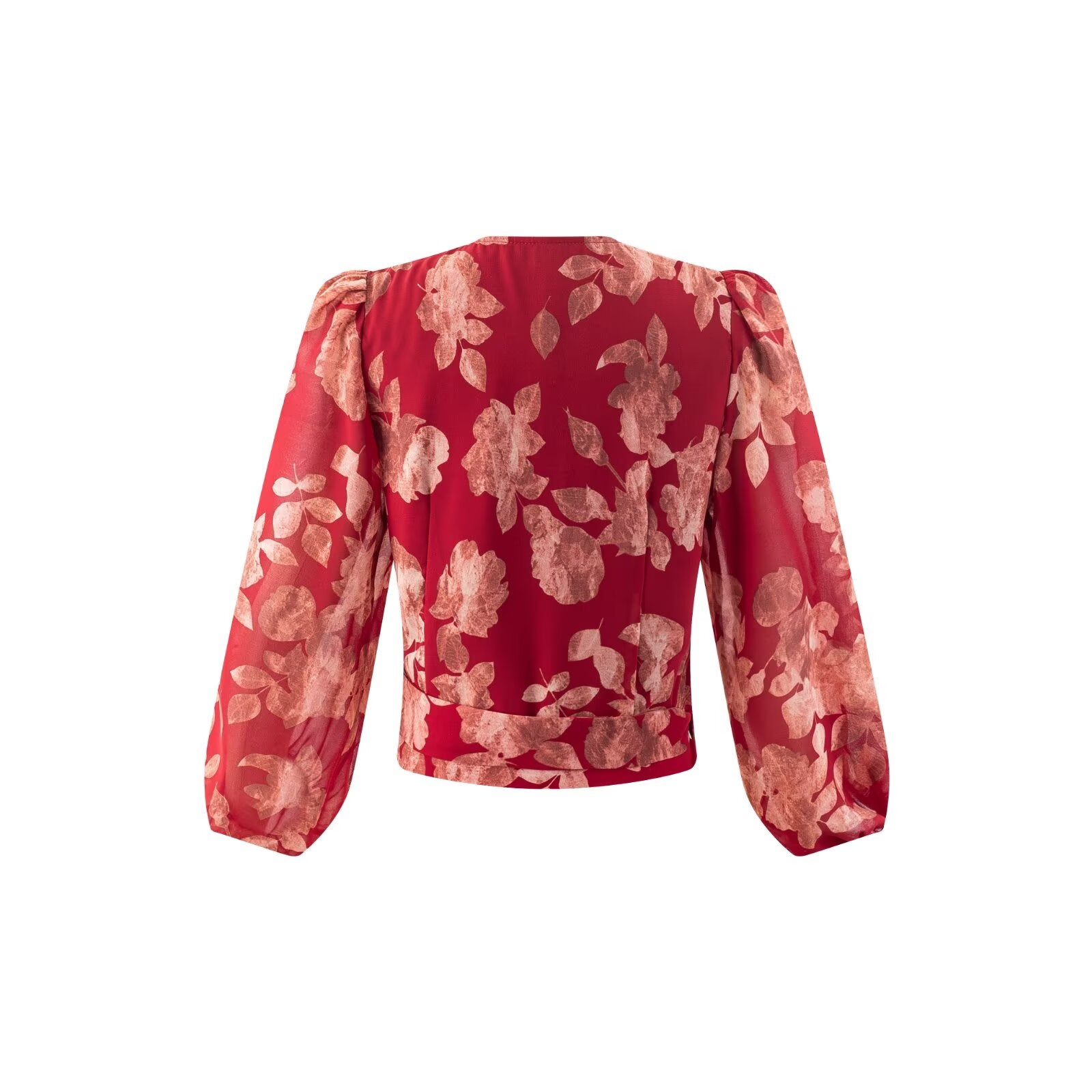 Summer Vacation Casual Cross V neck Lace up Red Bottom Printed Blouses Bella Mia