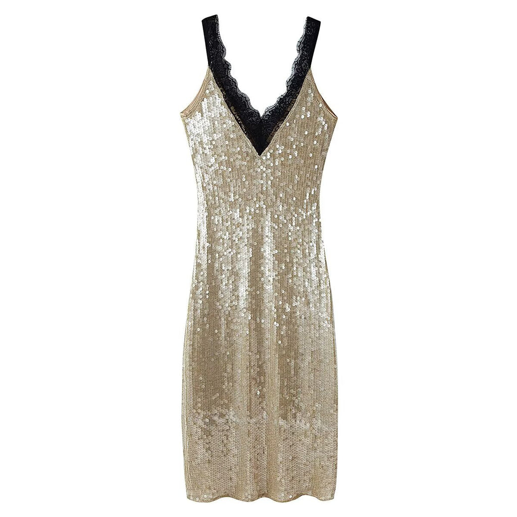 Women Clothing Top Beads Decoration Lace Dress Bella Mia