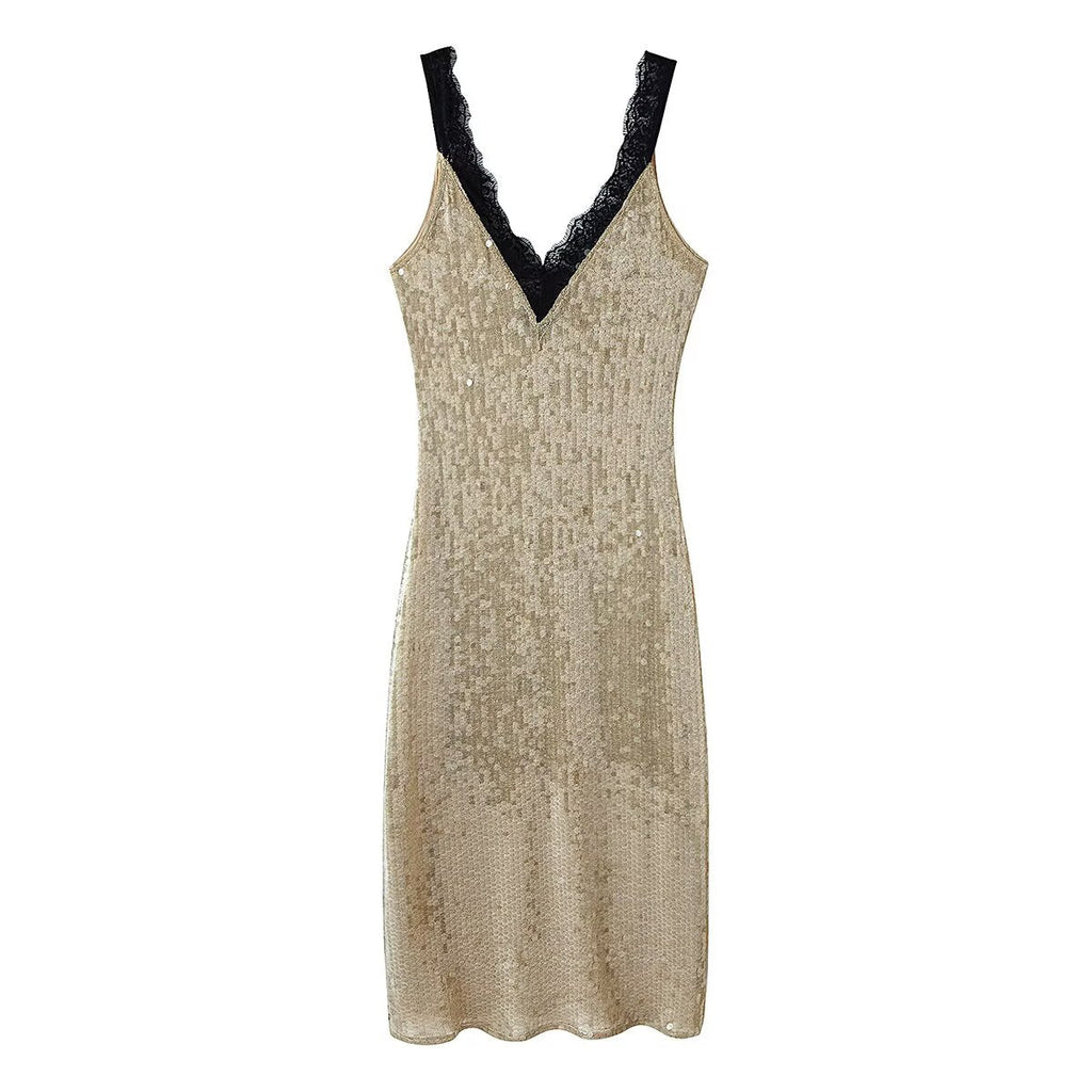 Women Clothing Top Beads Decoration Lace Dress Bella Mia