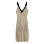 Women Clothing Top Beads Decoration Lace Dress Bella Mia