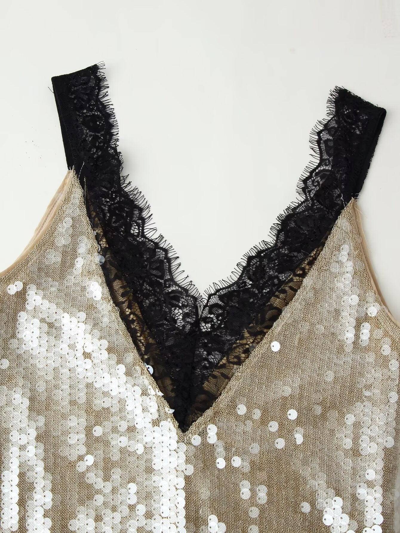 Women Clothing Top Beads Decoration Lace Dress Bella Mia