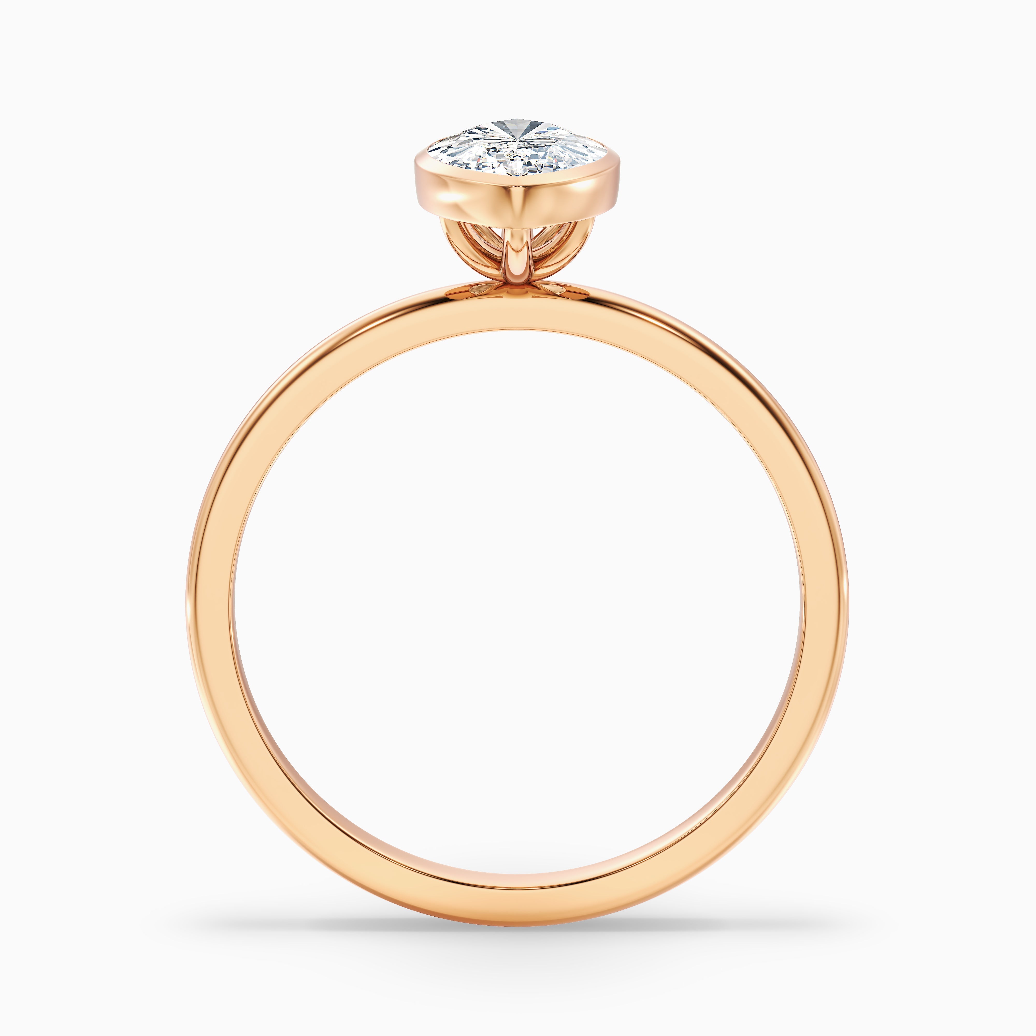 Leah 2 Carat Marquise Cut Bezel Set Lab Grown Diamond Ring in 18k Yellow Gold