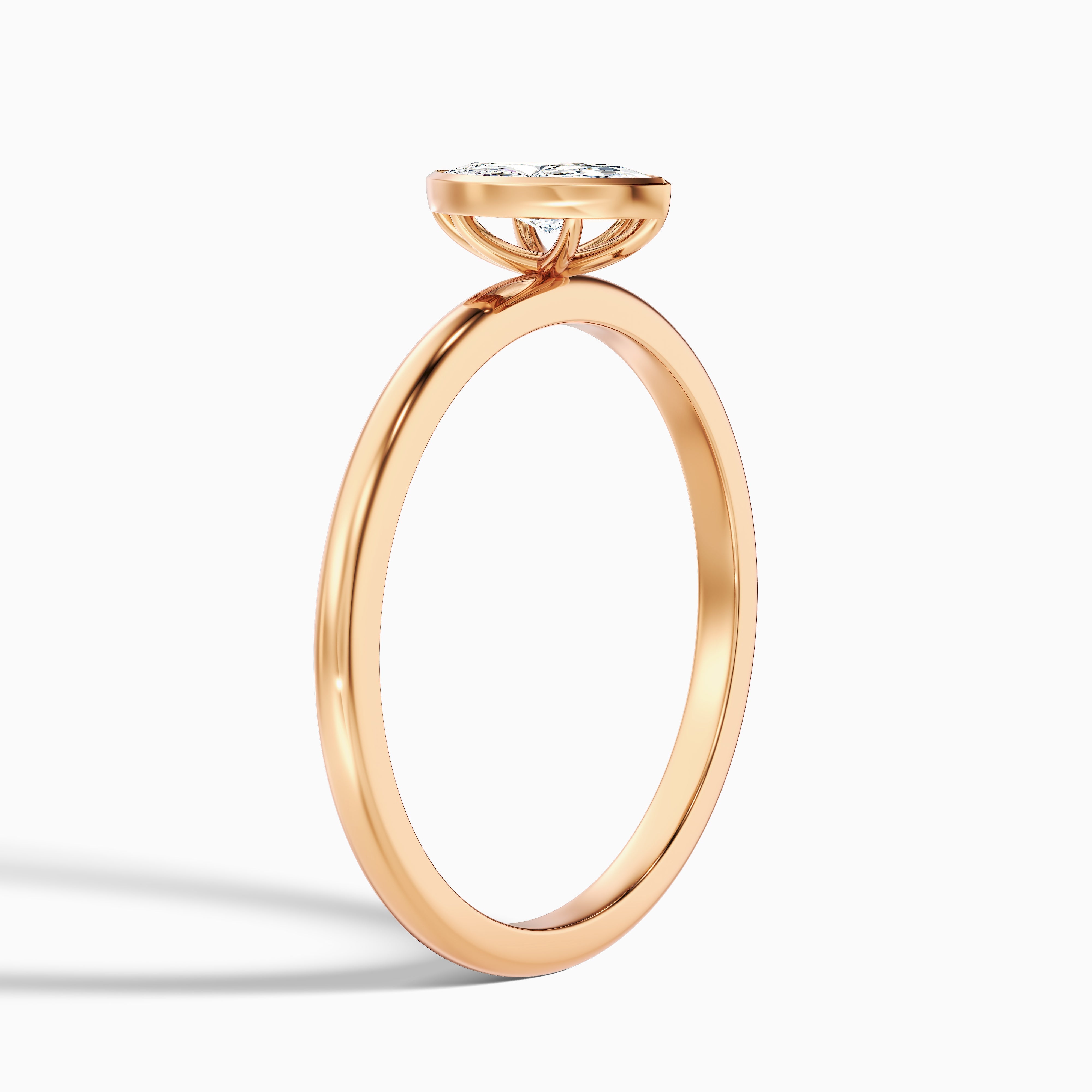 Leah 2 Carat Marquise Cut Bezel Set Lab Grown Diamond Ring in 18k Yellow Gold