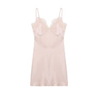 Early Spring Women Clothing Elegant Fashionable Slimming Silk Satin Lace Stitching Cami Dress Bella Mia