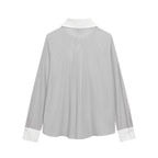 Women Clothing Western Bow Decoration Striped Stitching Shirt Bella Mia
