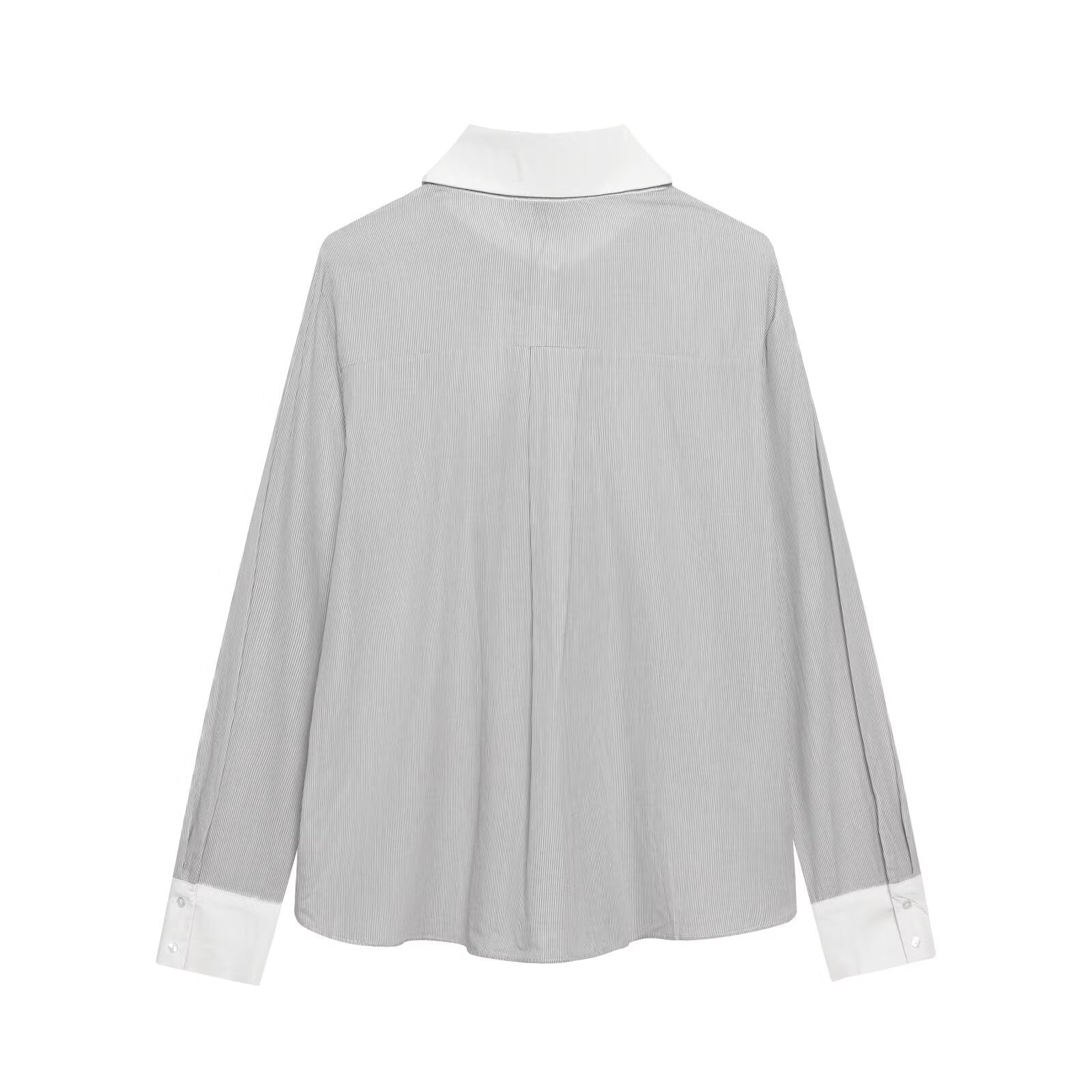 Women Clothing Western Bow Decoration Striped Stitching Shirt Bella Mia