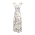 Summer Romantic Atmosphere Super Beautiful Purple Floral Elegant Slim Dress