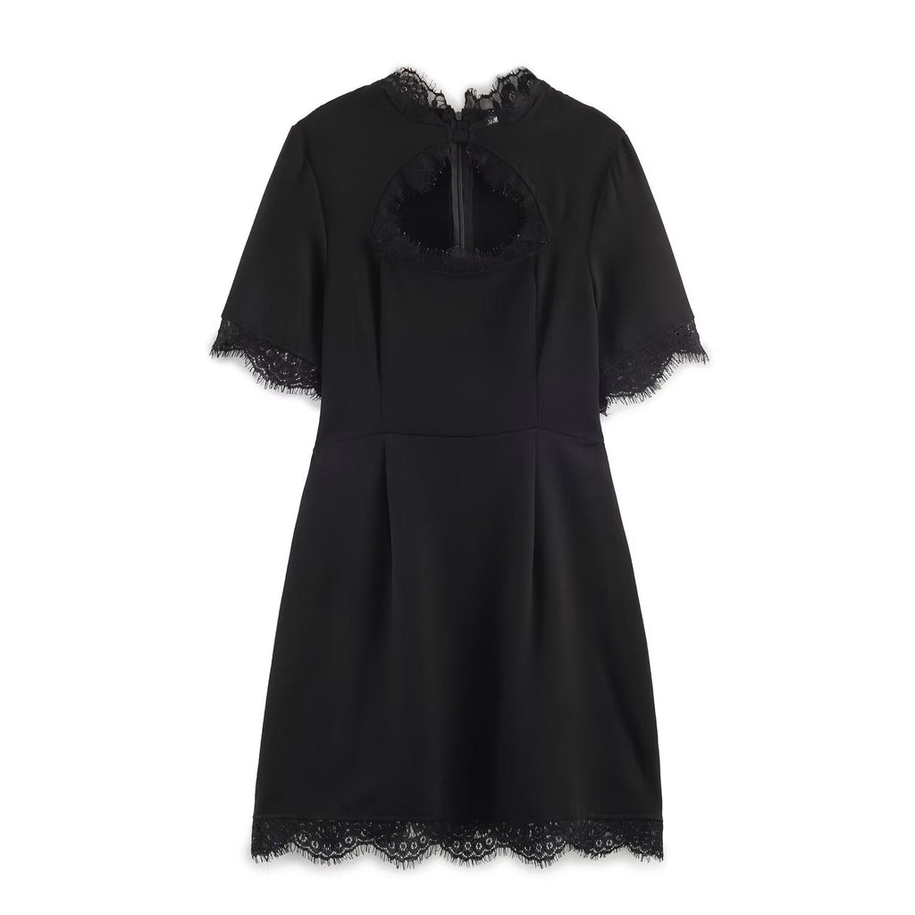 Elegant Women Slim Lace Stitching Sexy Sheath Dress