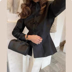Spring Summer Chinese Coat Black Buckle Chinese Knot Waist Jacket Bella Mia