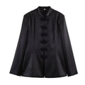 Spring Summer Chinese Coat Black Buckle Chinese Knot Waist Jacket Bella Mia