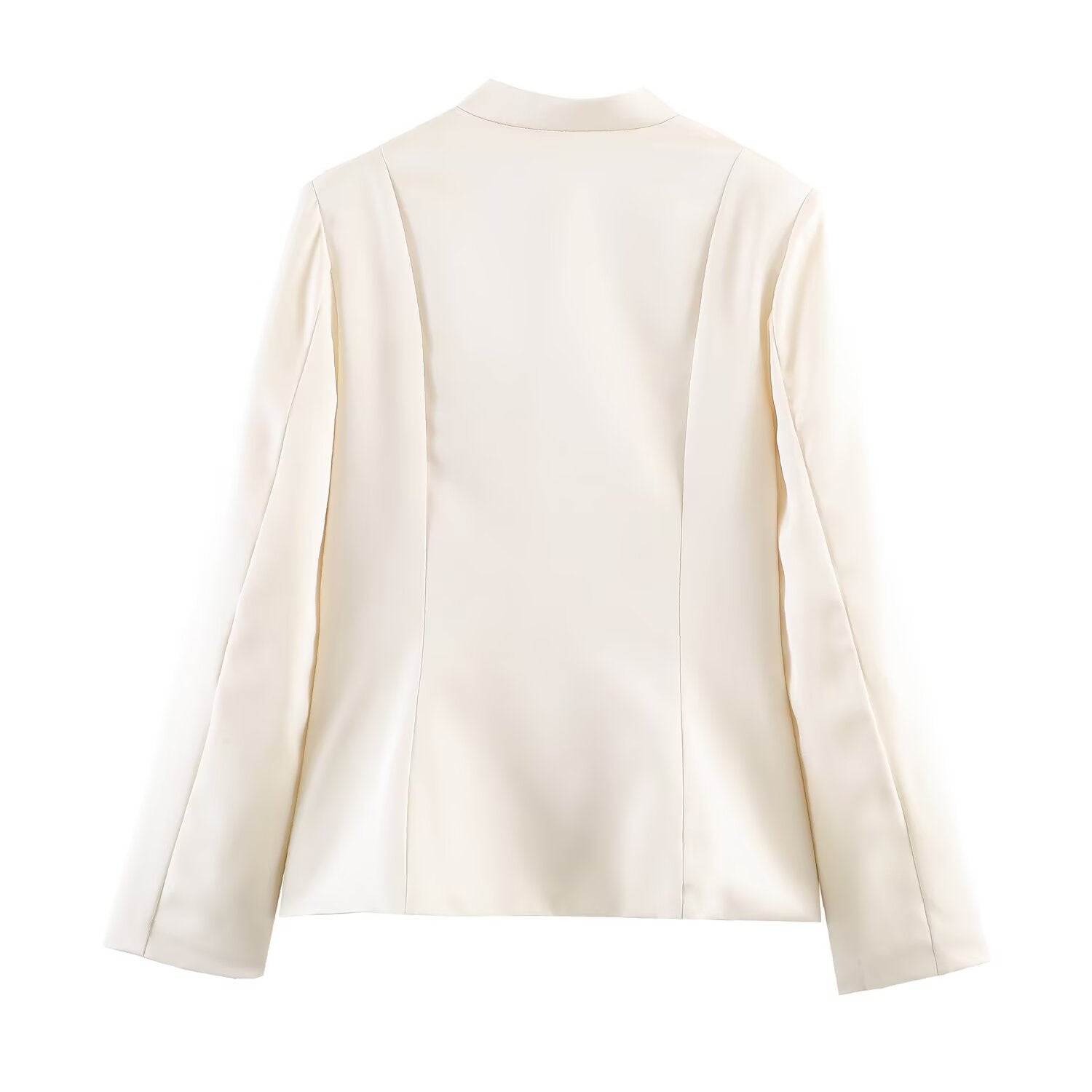 Women Clothing Stand Collar Buckle Satin Jacket Waist Trimming Coat Bella Mia
