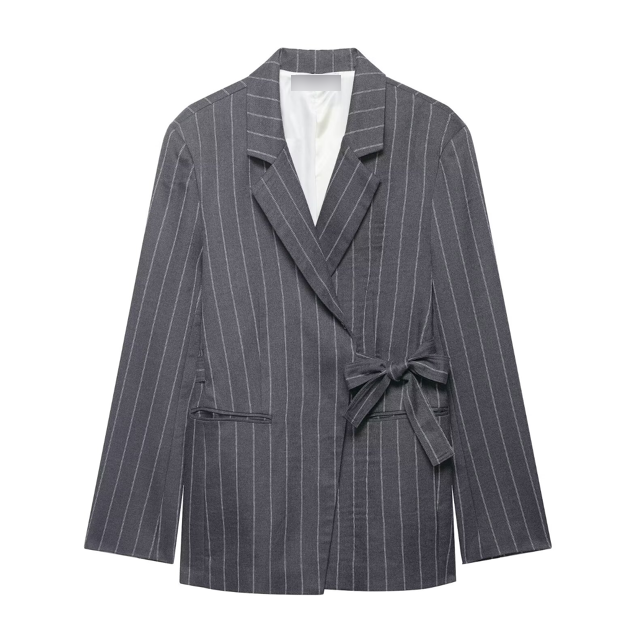 Women Clothing Spring Wrap Lace up Blazers Casual Trousers Two Piece Sets Bella Mia