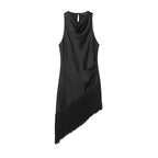 Women Clothing Summer All Matching Sleeveless Irregular Asymmetric Tassel Top Bella Mia