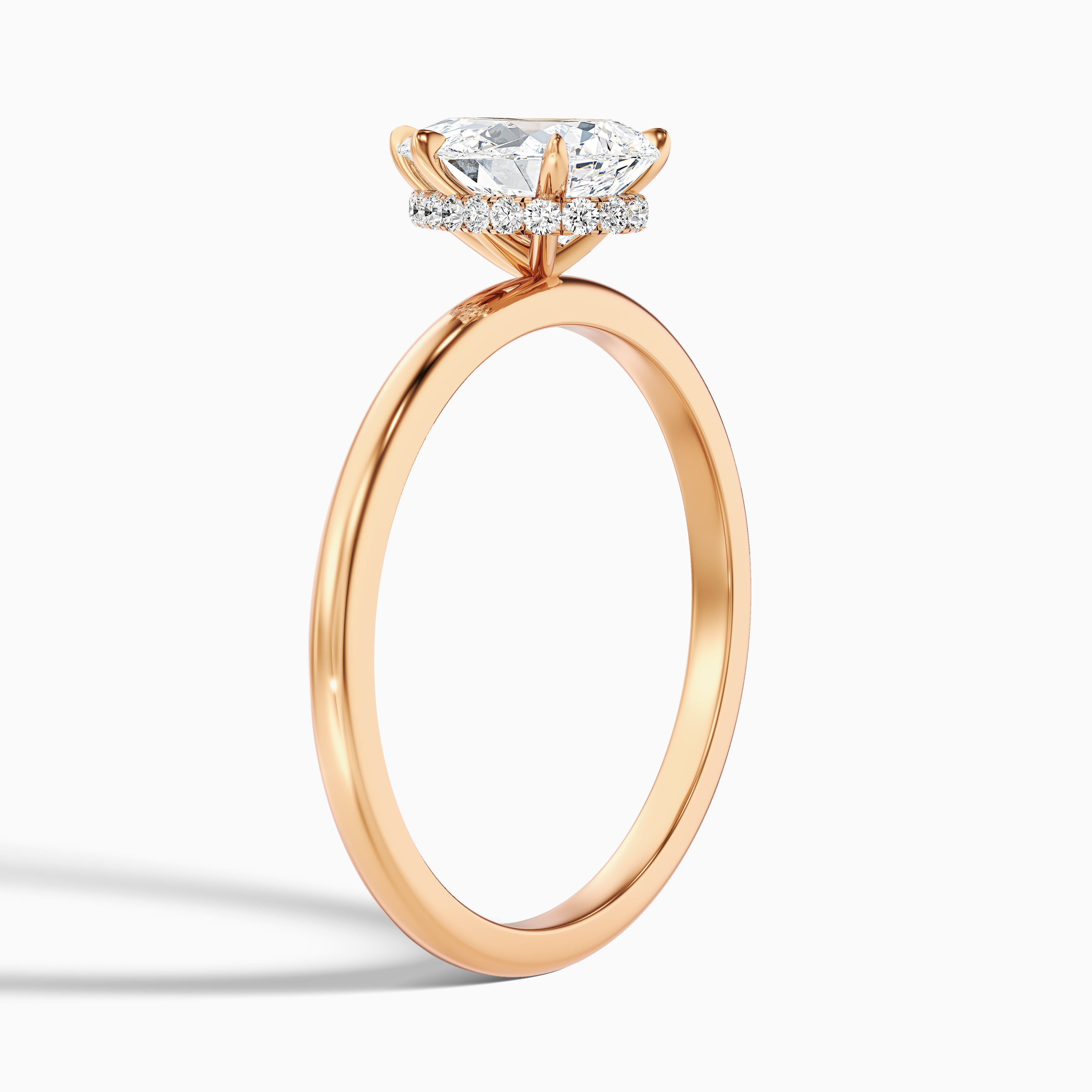 Avery 2 Carat Pear Cut Hidden Halo Lab Grown Diamond Ring in 18k Yellow Gold
