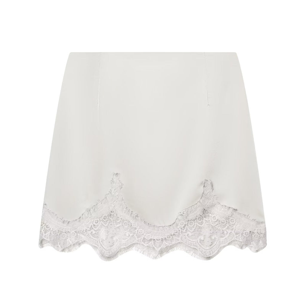Women Clothing Fashionable Casual High Waist Sexy Lace Stitching Hip Short Skirt