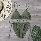 Split Swimsuit Women Solid Color Sexy Bandage Bikini Bikini Bella Mia