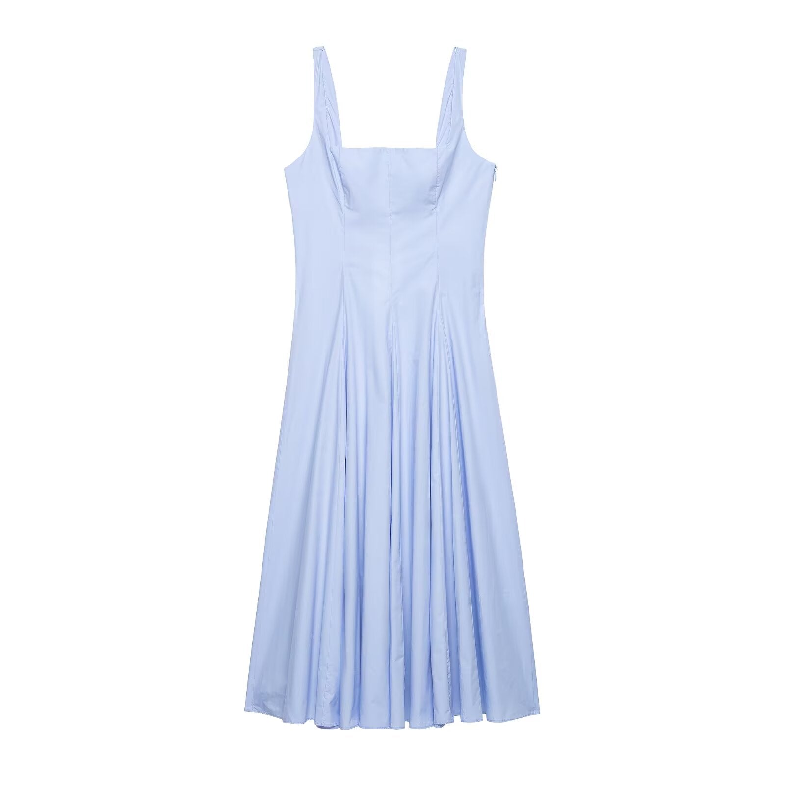 Women Clothing Top Product Poplin Wavy Wide Swing Dress