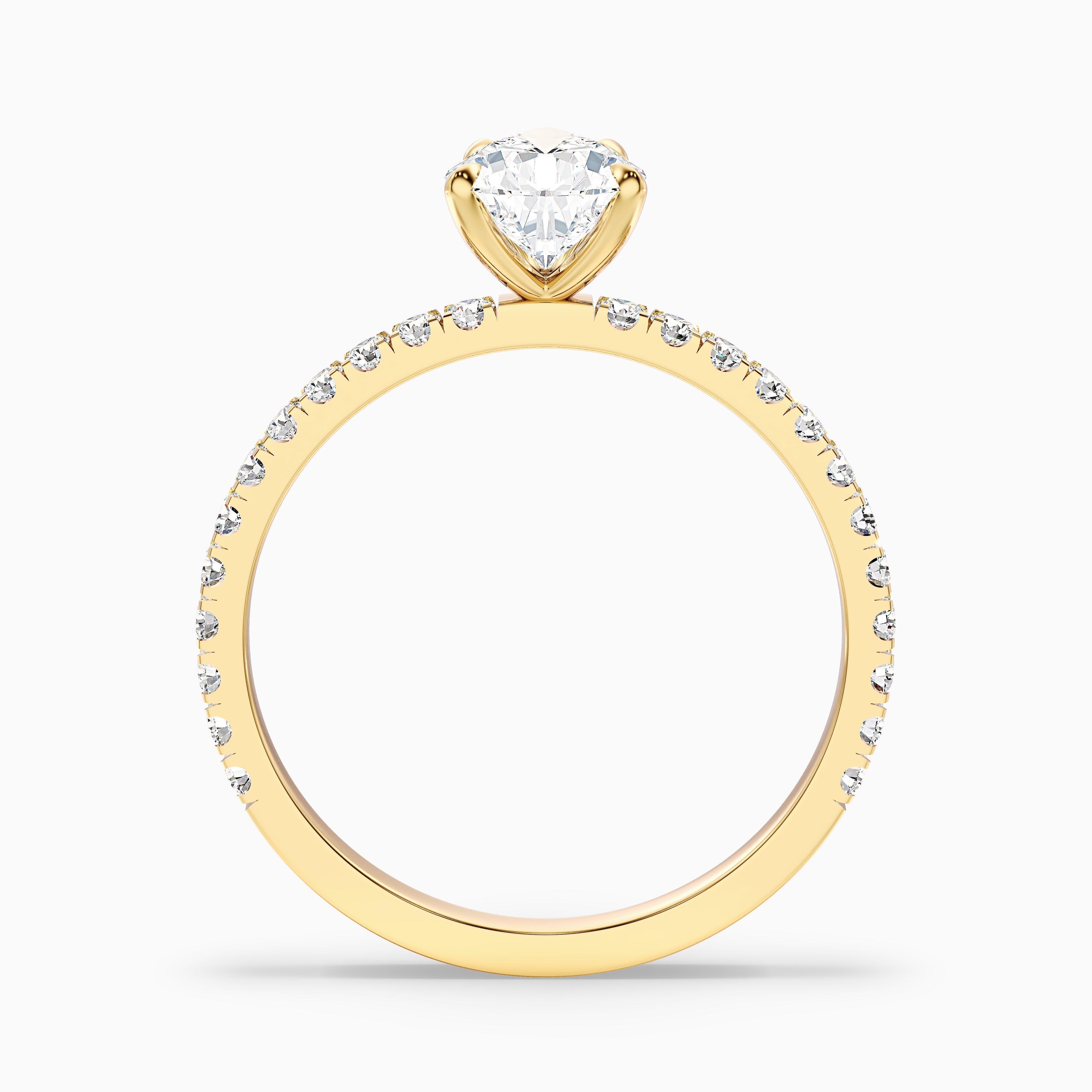 Vera 3 Carat Pear Cut Side Stone Pave Lab Grown Diamond Ring in 14k White Gold
