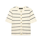 Women Striped Short Sleeved Knitted Jacket Mini Skirt Stes Bella Mia