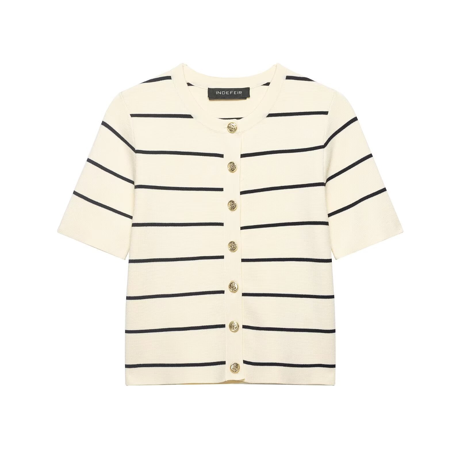 Women Striped Short Sleeved Knitted Jacket Mini Skirt Stes Bella Mia