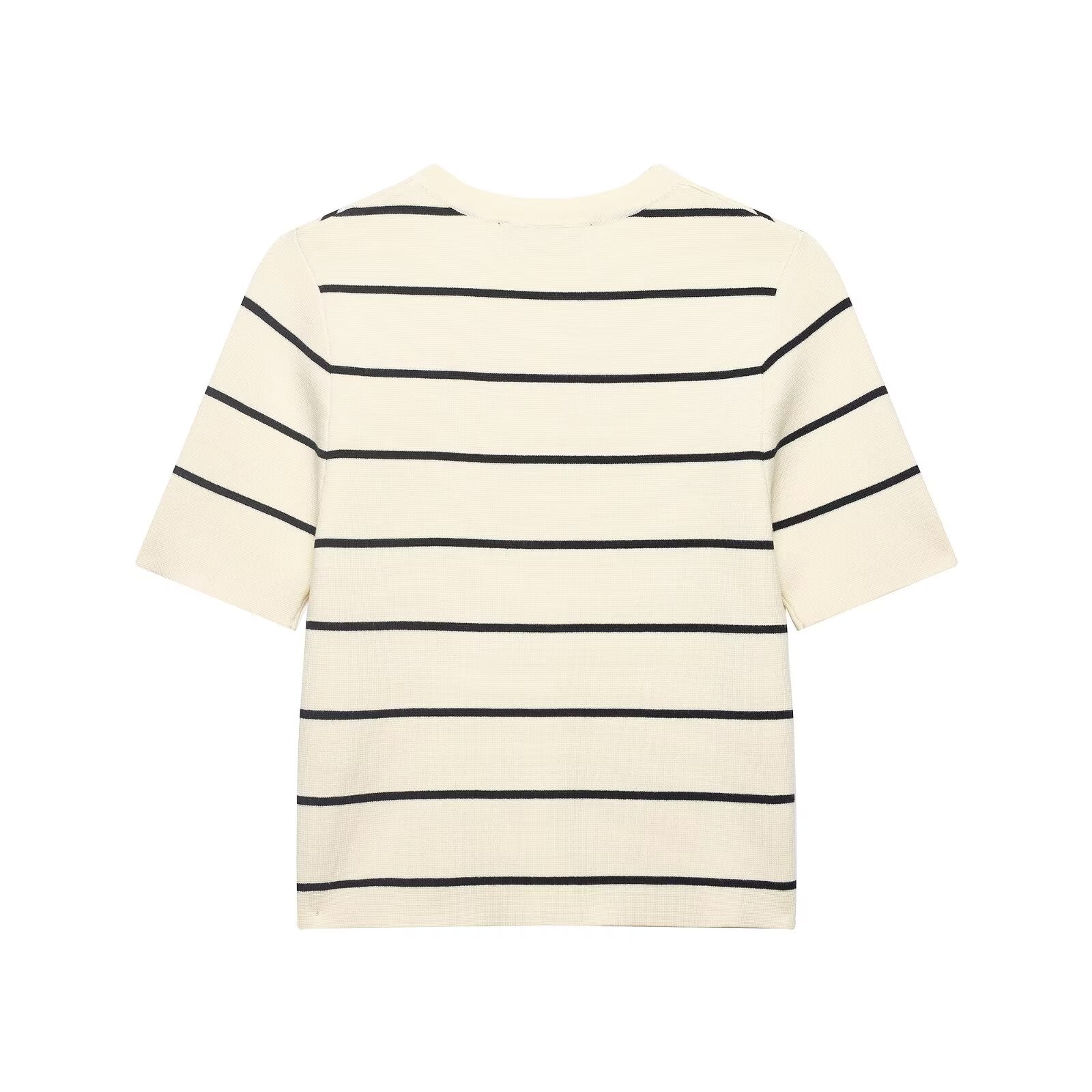 Women Striped Short Sleeved Knitted Jacket Mini Skirt Stes Bella Mia