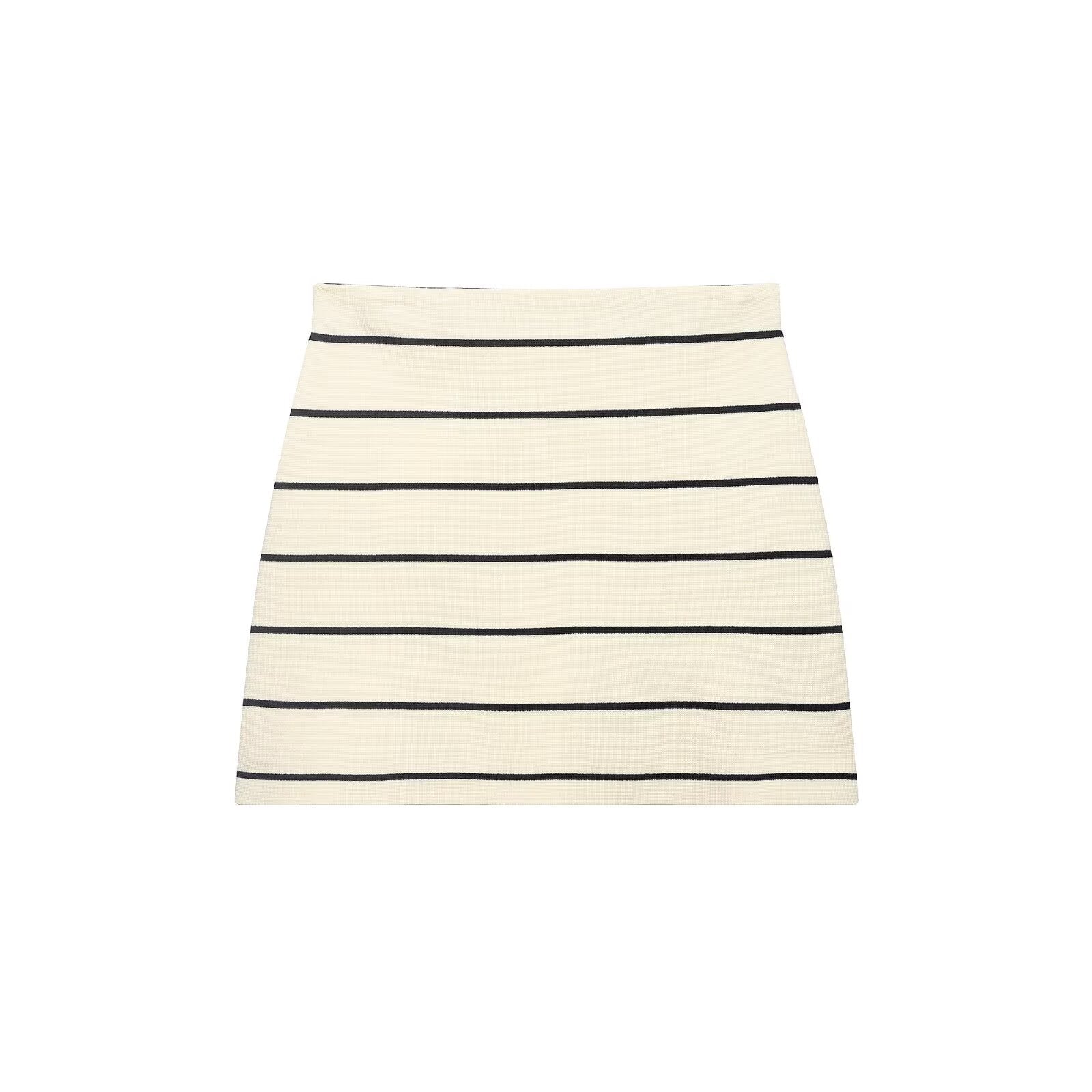 Women Striped Short Sleeved Knitted Jacket Mini Skirt Stes Bella Mia