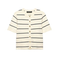 Women Striped Short Sleeved Knitted Jacket Mini Skirt Stes Bella Mia