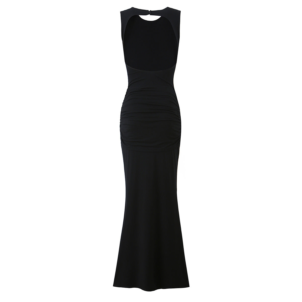 Women Clothing Summer Irregular Asymmetric Slim Fit Ruched round Neck Sleeveless Dress Bella Mia