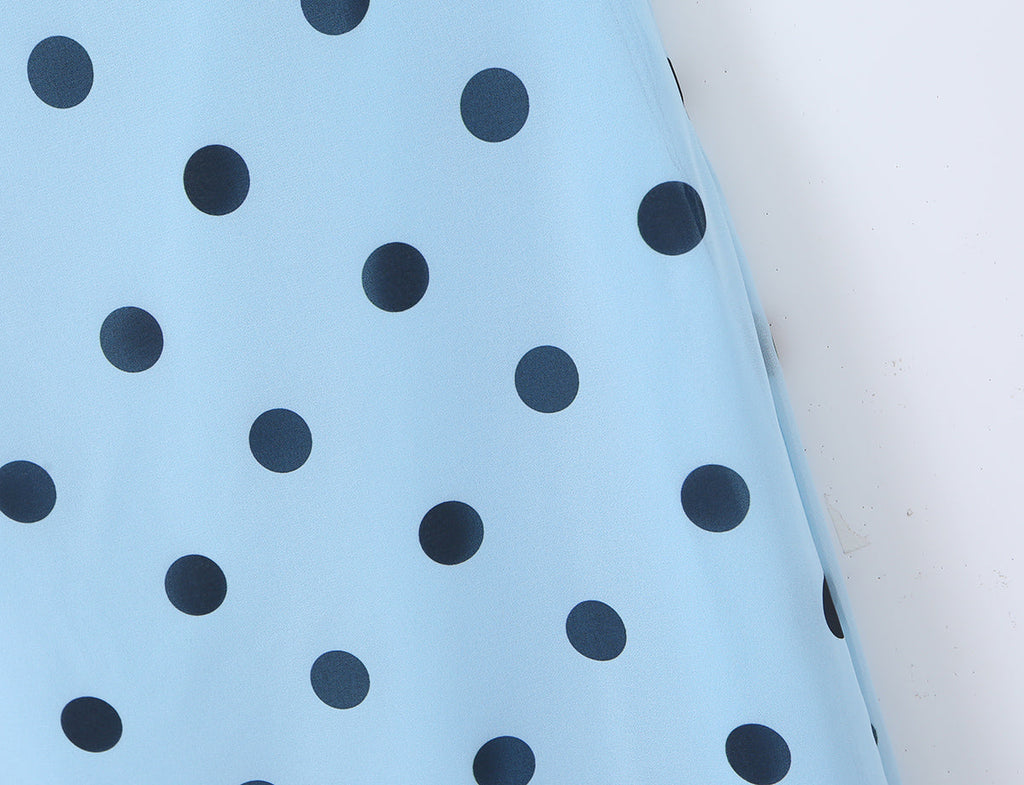 Gentle Elegant Pink Polka Dot Brace Dress Women Vintage Backless Lace up Design Tight Waist Maxi Dress Bella Mia