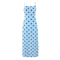 Gentle Elegant Pink Polka Dot Brace Dress Women Vintage Backless Lace up Design Tight Waist Maxi Dress Bella Mia